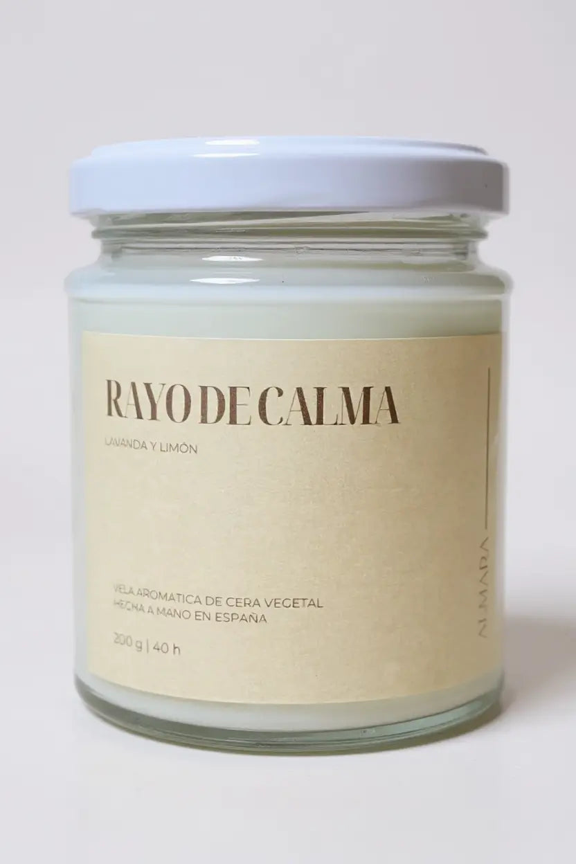 Rayo de calma : vela aromática relajante de lavanda y limón