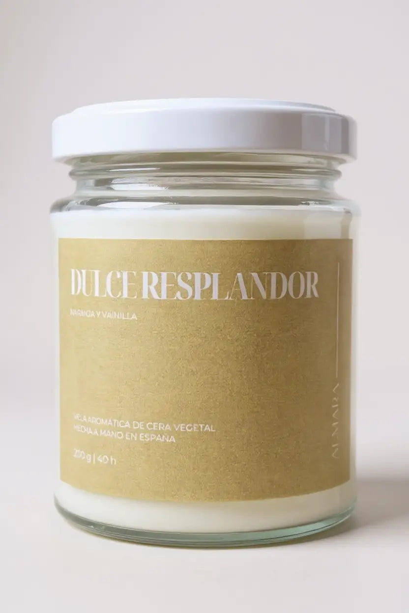 Dulce Resplandor : vela aromática dulce de naranja y vainilla