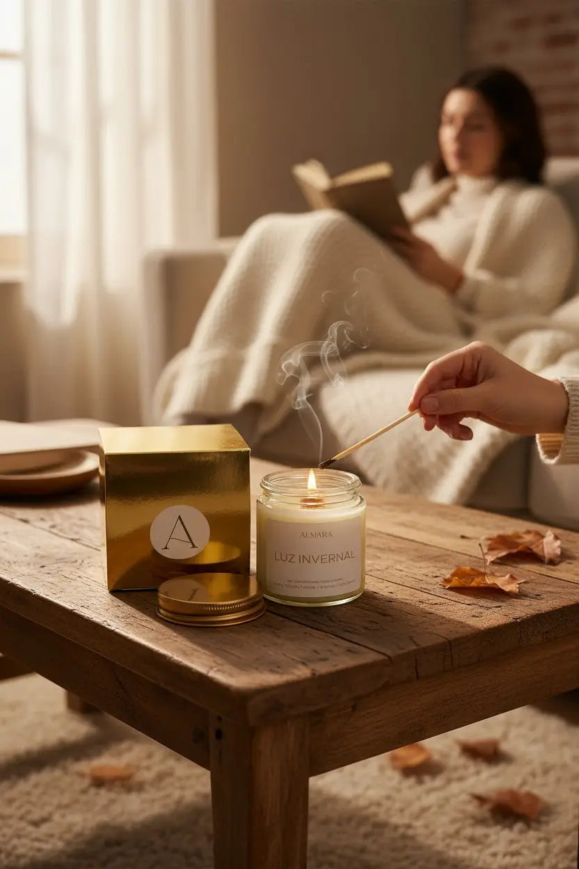 Luz Invernal : vela aromática canela, naranja y cedro
